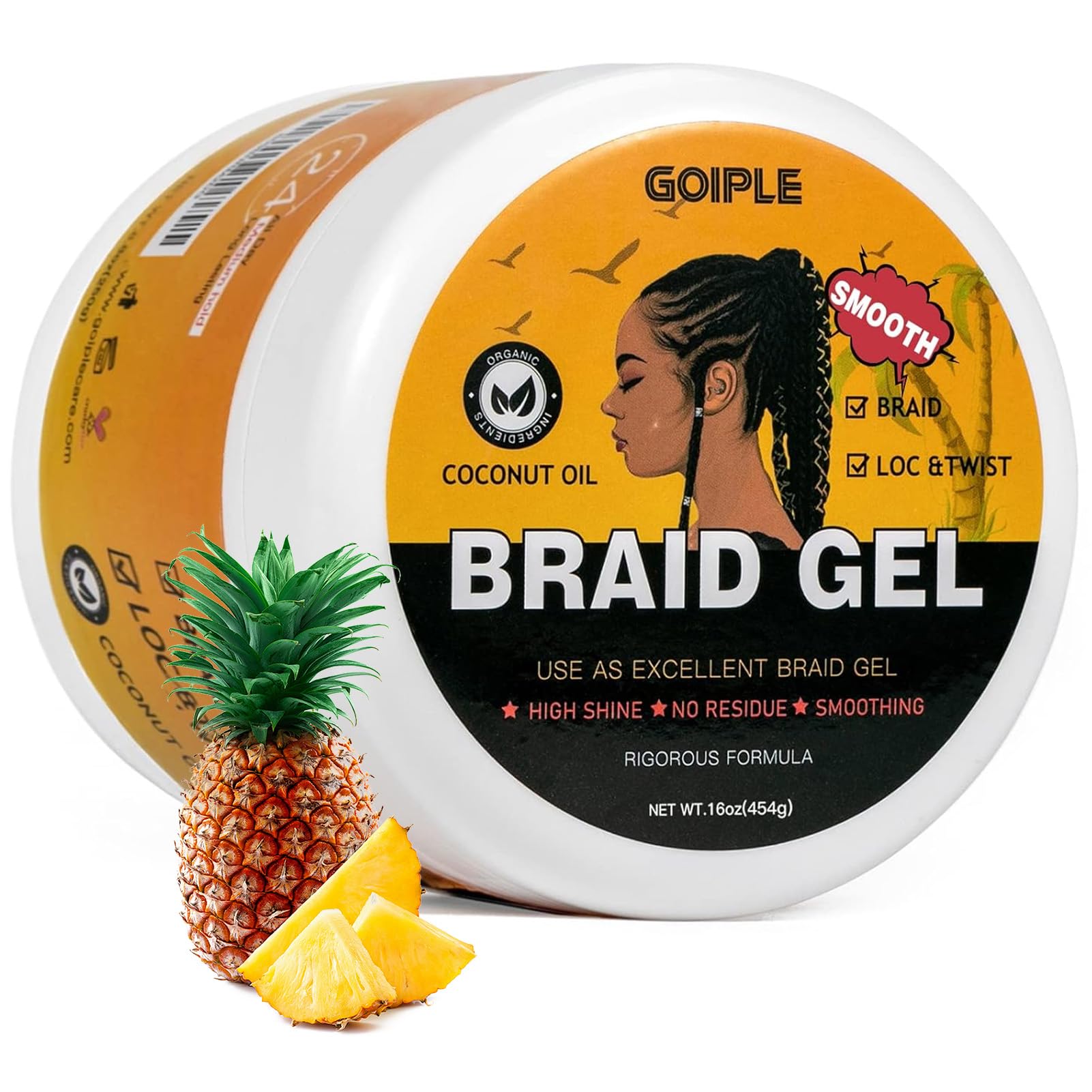 Goiple 16 oz braiding gel bottle for twists and locs with strong hold