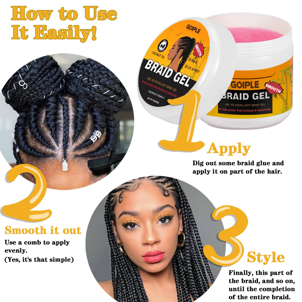Goiple easy-to-use braiding gel that beginners can master for all hair types