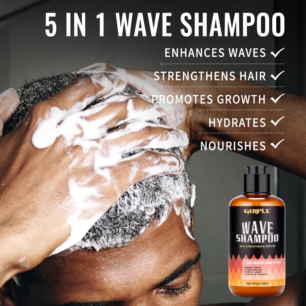 Goiple Easy Wash Wave Shampoo bottle provides gentle cleansing with moisture retention.