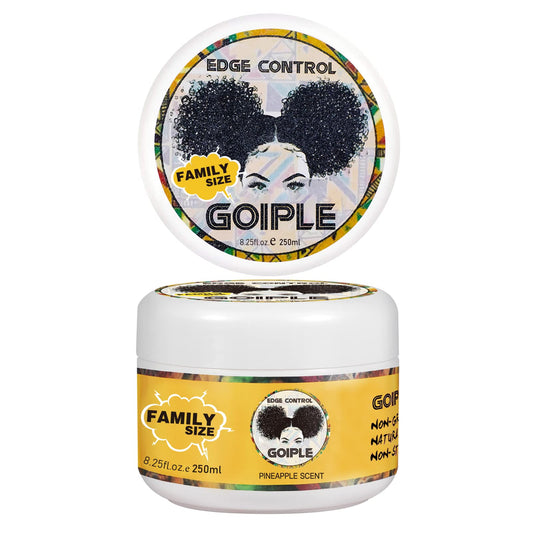 Goiple edge control wax 8.25oz pineapple pack delivers long-lasting hold without greasiness.