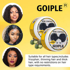 Goiple edge control wax no flaking residue visible after styling.