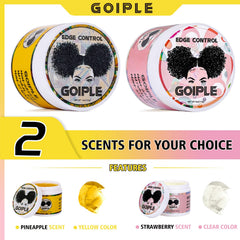 Goiple Edge Control Wax yellow 4oz pack for a non-greasy hold.