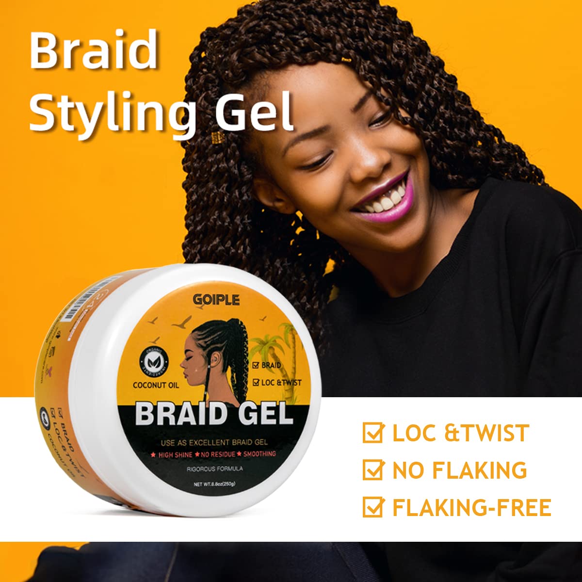 Goiple fine-tooth comb helps smooth sections before braiding
