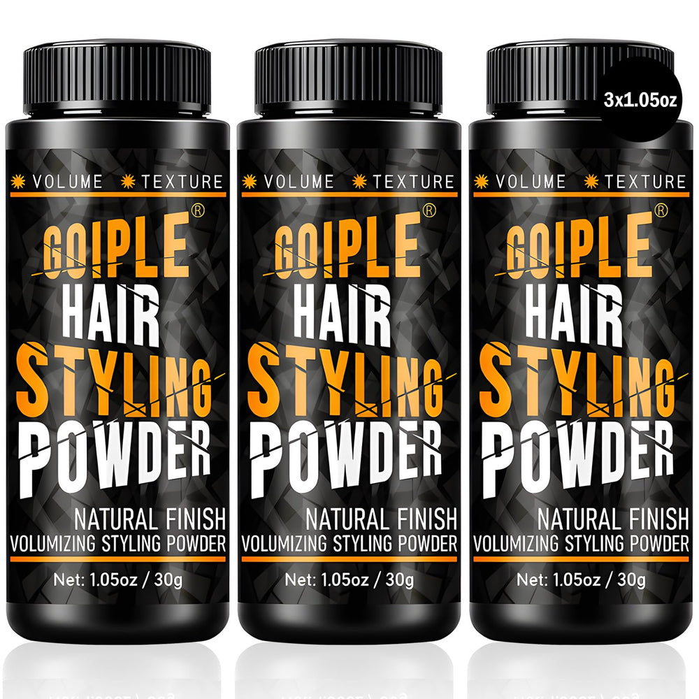 Goiple hair styling powder bottle shows natural matte finish for daily hold