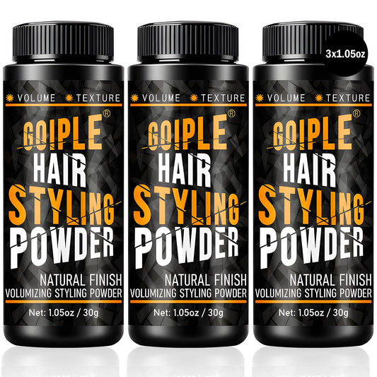 Goiple hair styling powder bottle shows natural matte finish for daily hold