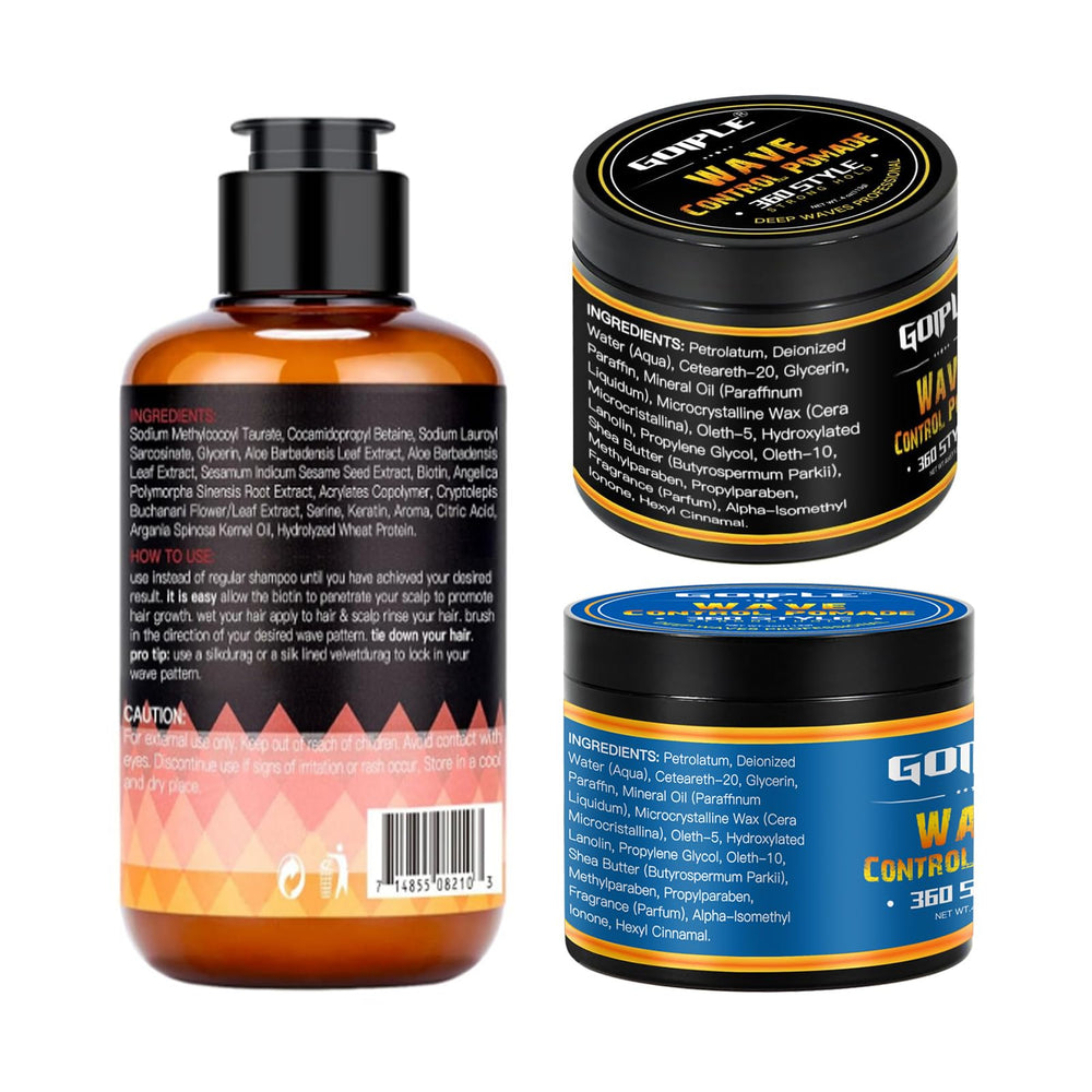 Goiple lifestyle shot of a man with defined waves using the product.