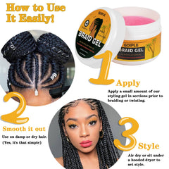 Pink pin comb included aids precise parting and retwisting
