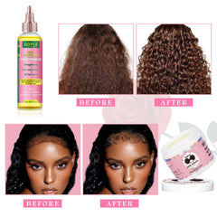 Goiple Rose & Castor Oil showing nourished hair in 6-in-1.
