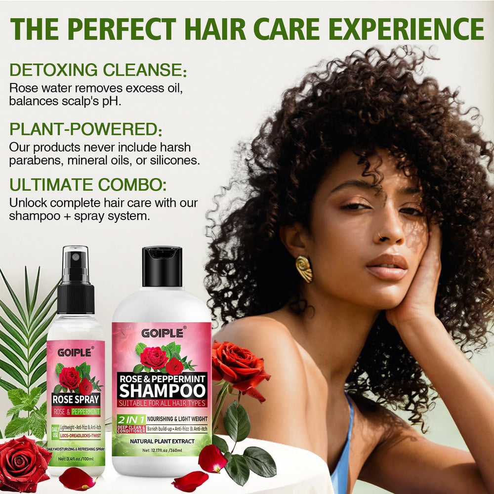 Goiple rose water 2-in-1 shampoo condition bottle with lightweight moisture
