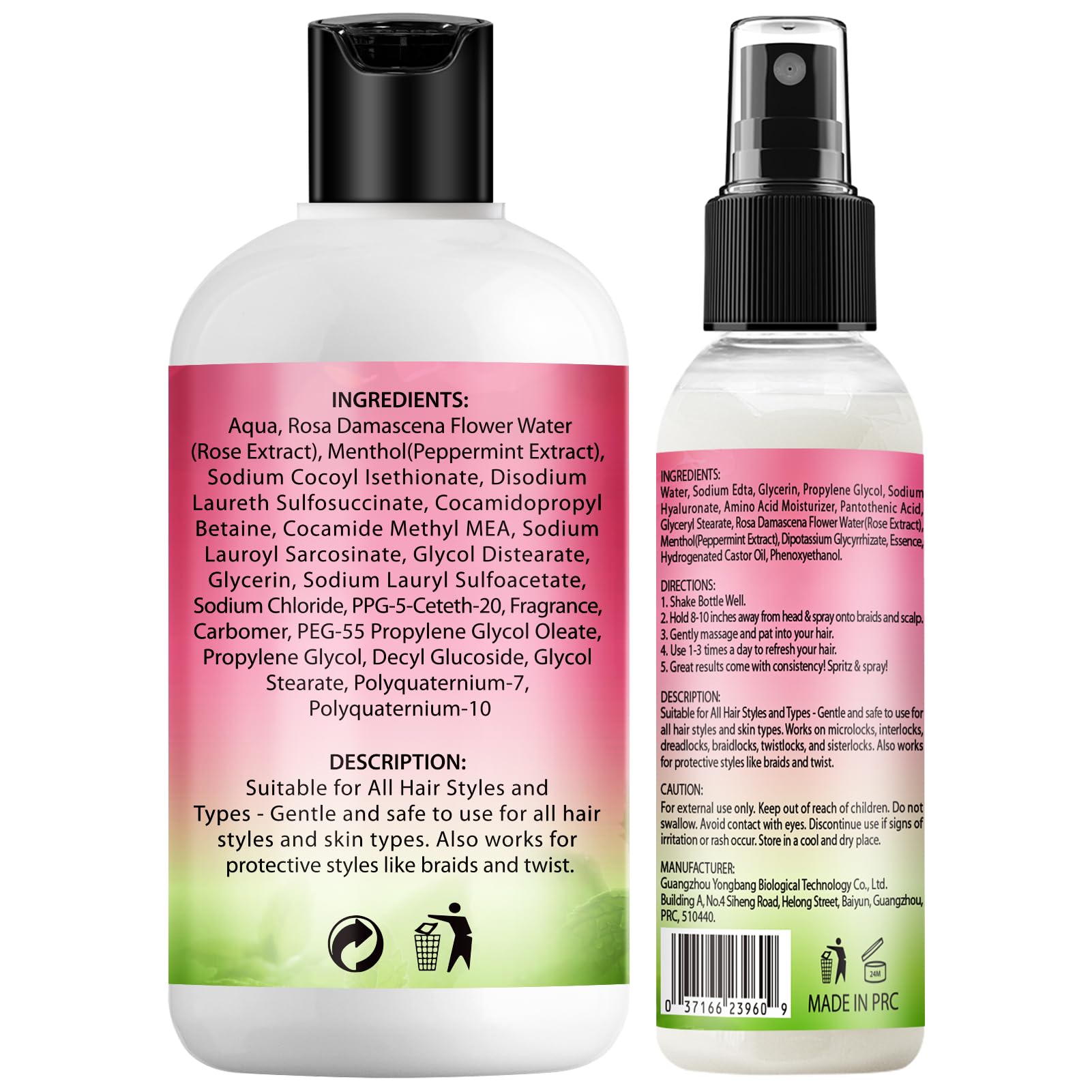 Goiple rose water after-workout refresh spray on braided hair