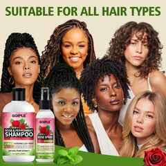 Goiple rose water scalp moisturizer spray applied to scalp