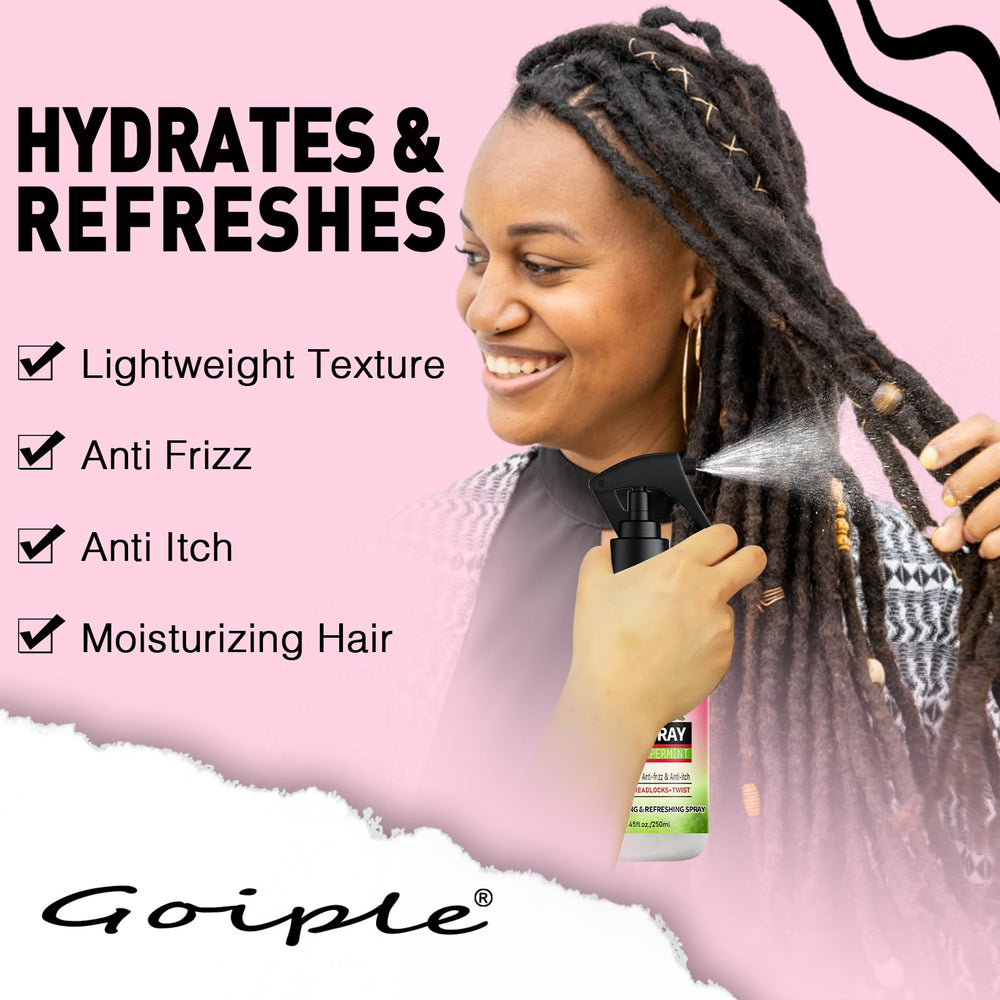 Goiple Rose Water Spray promotes refreshed roots with peppermint invigorating effect.