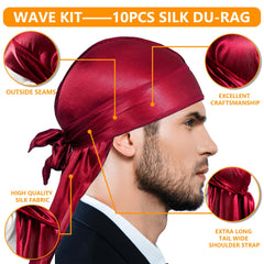 Goiple silky durag 360 wrap demonstrates secure waves and reversible design