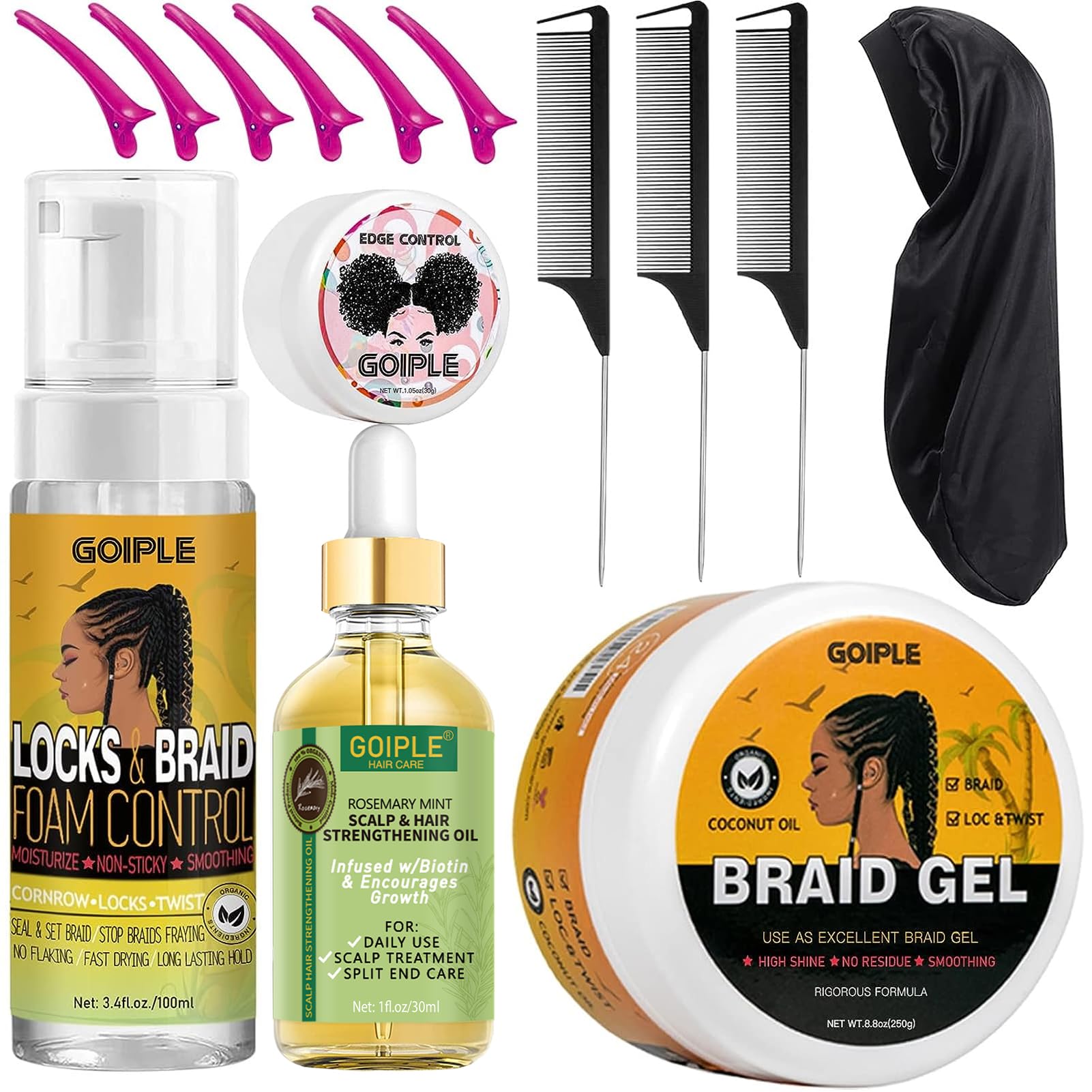 Goiple Strong Hold Braiding Mousse for lasting protective styles