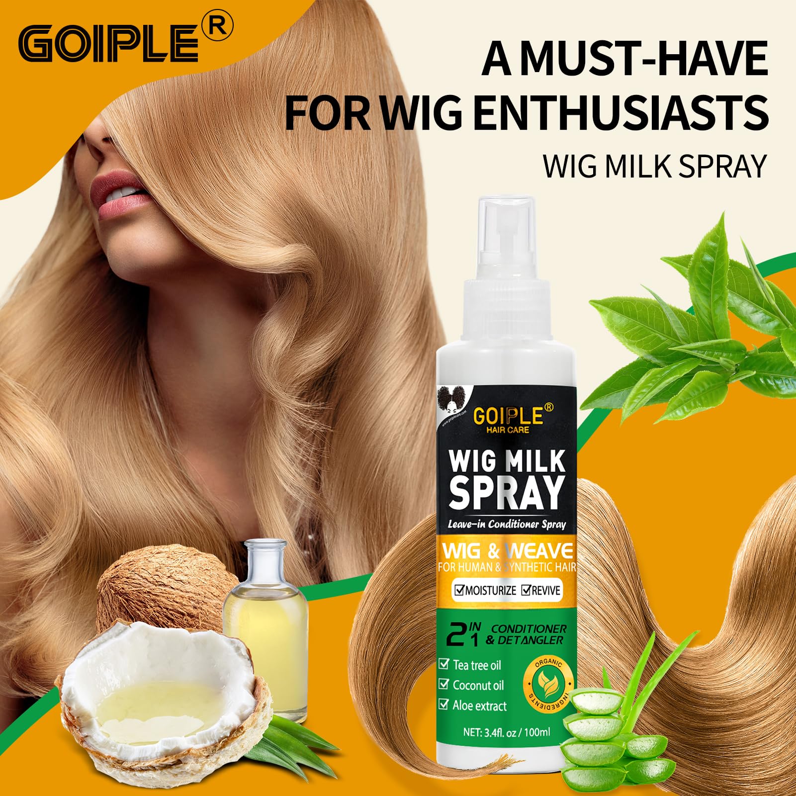 Goiple Wig Milk Spray detangling action helps separate knots gently.