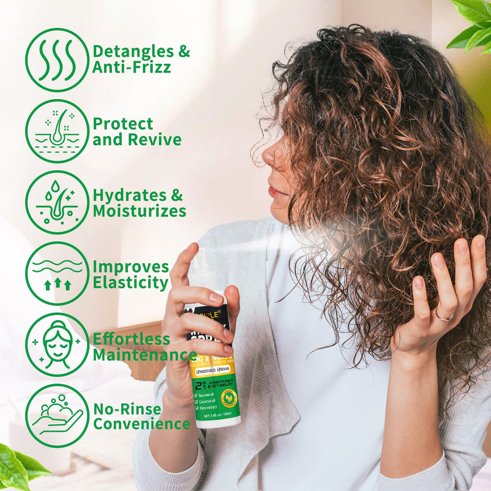 Goiple Wig Milk Spray moisturizing formula leaves fibers soft and manageable.
