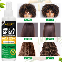Goiple Wig Milk Spray tea tree oil nourishes and conditions synthetic fibers.