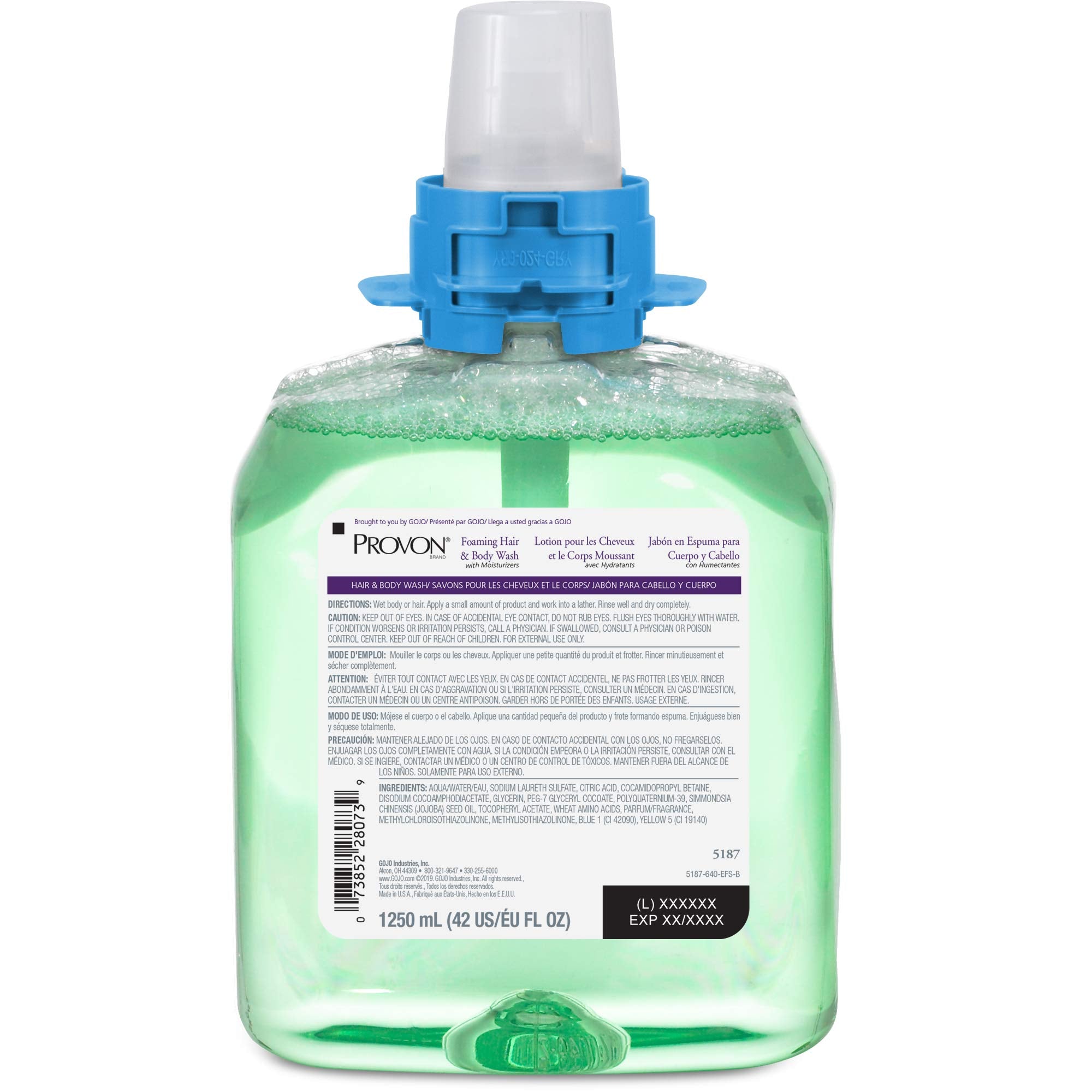 Sanitary sealed PROVON refill bottle to minimize germ exposure during refills.