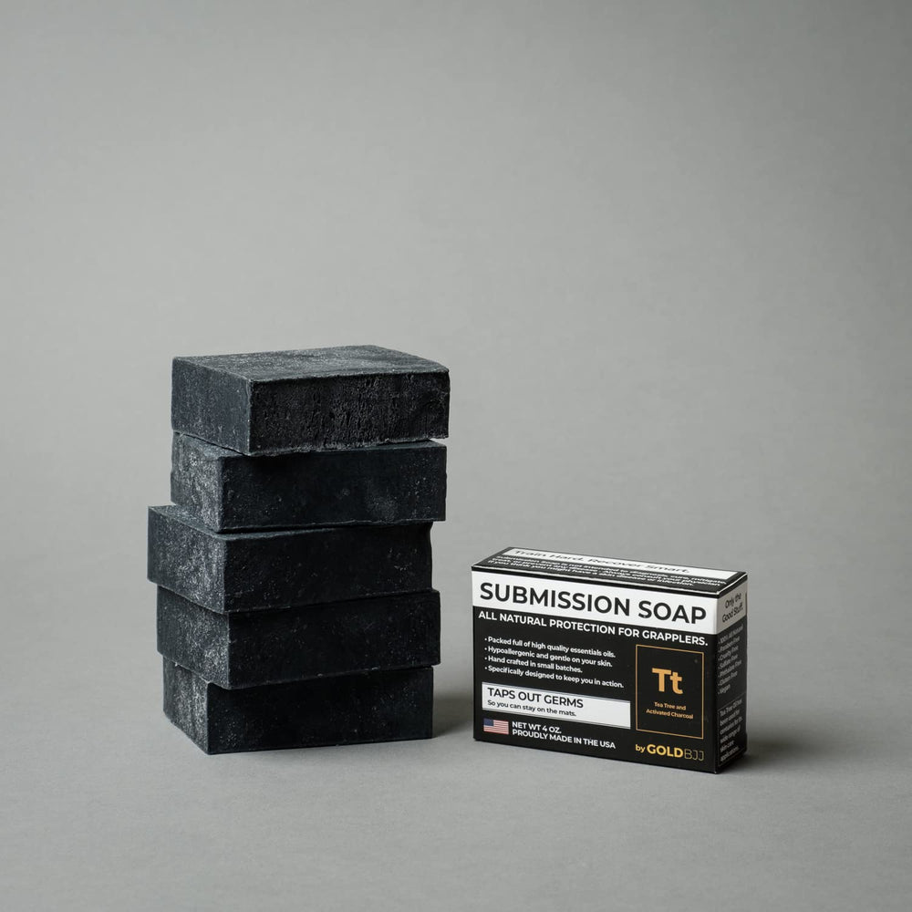 5-pack Gold BJJ soap bars ready for gym bag and travel