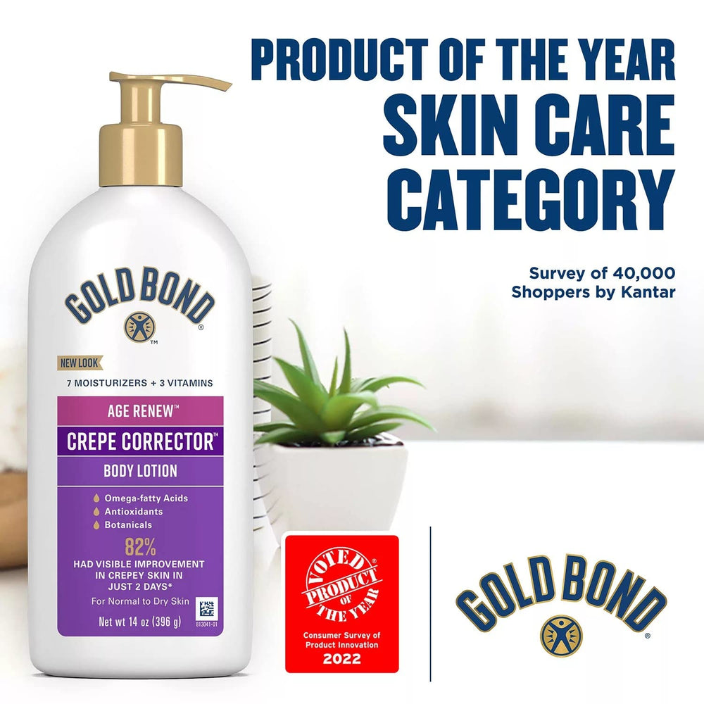 Gold Bond Age Renew Crepe Corrector packaging shot emphasizes the duo-pack value.