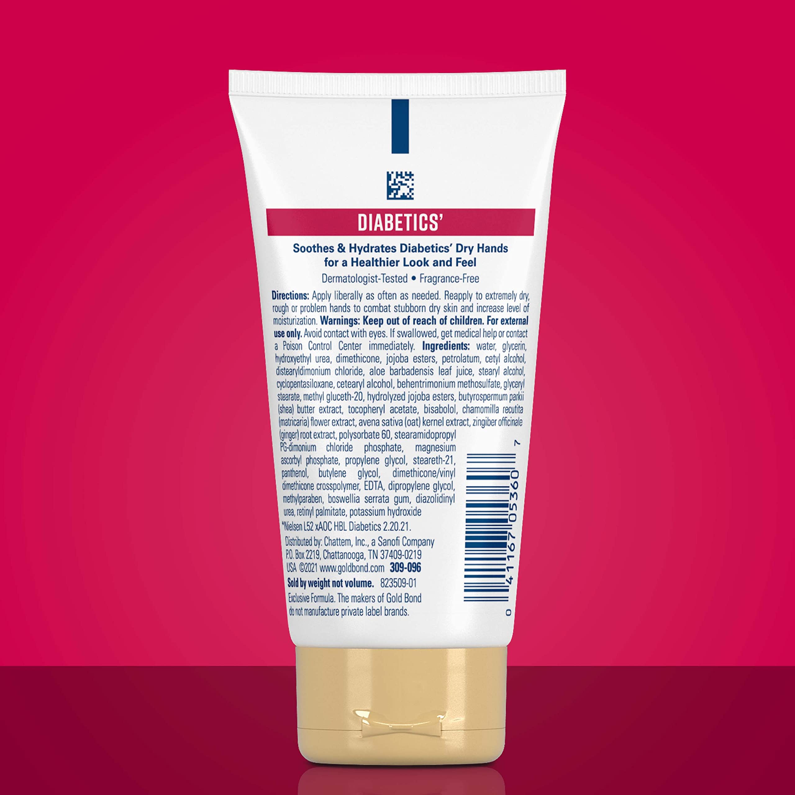Cream texture close-up from Gold Bond Diabetics' Dry Skin Relief Hand Cream