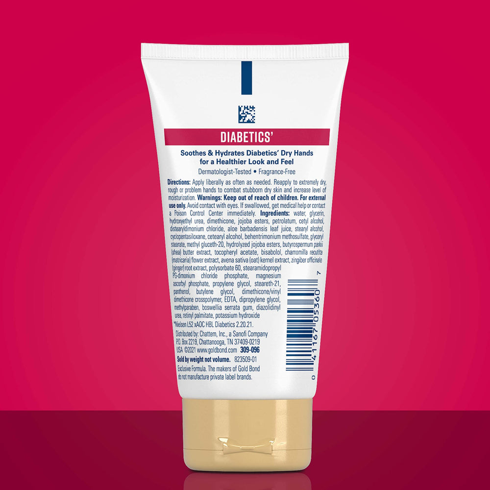 Cream texture close-up from Gold Bond Diabetics' Dry Skin Relief Hand Cream