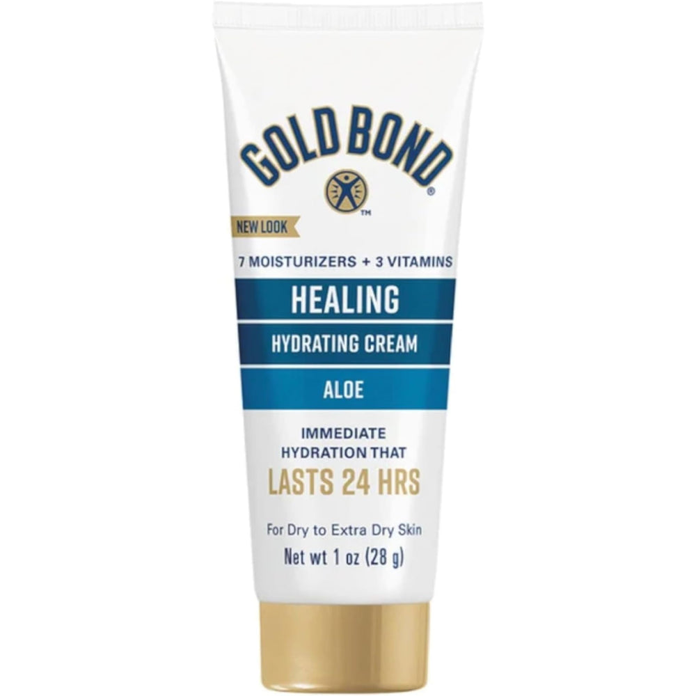 Gold Bond Ultimate Healing Aloe Lotion 1 oz tube front for portable moisture