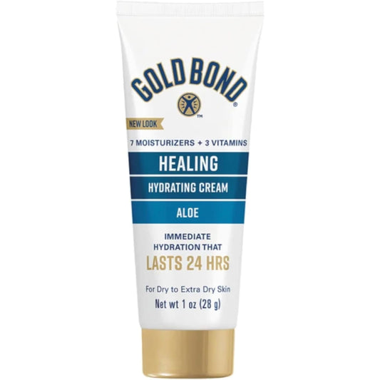 Gold Bond Ultimate Skin Therapy Cream 1oz tube delivers portable hydration for dry skin.