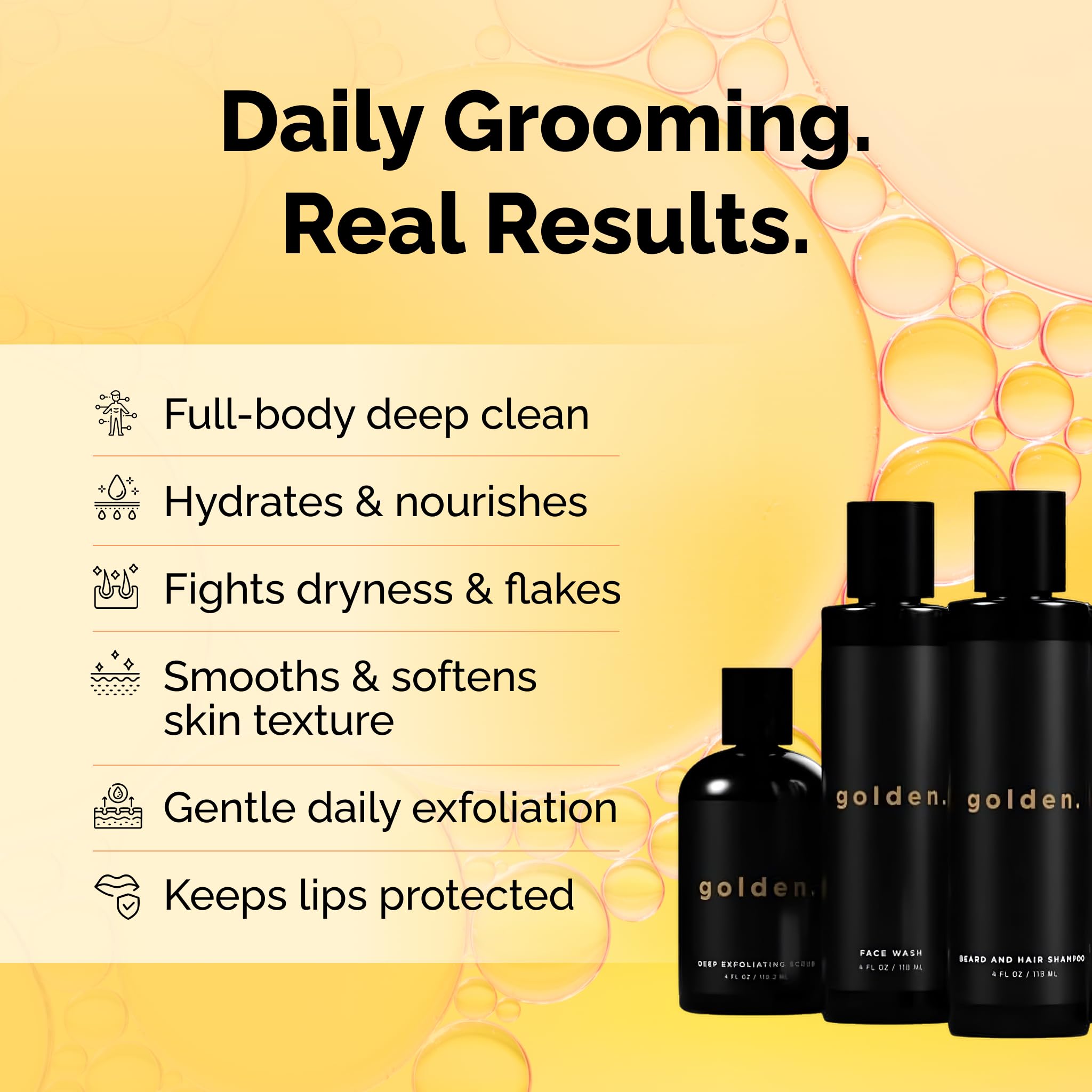 Golden Grooming The Unbearded Bundle body wash bottle for full-body cleansing