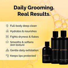 Golden Grooming The Unbearded Bundle body wash bottle for full-body cleansing