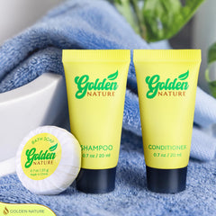 Golden Nature vegan cruelty-free bath essentials support eco-friendly hospitality