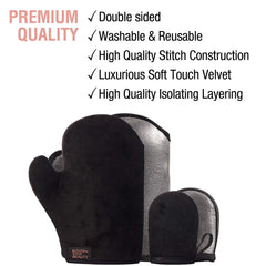 Golden Star Beauty body mitt with thumb for easy full-body coverage.