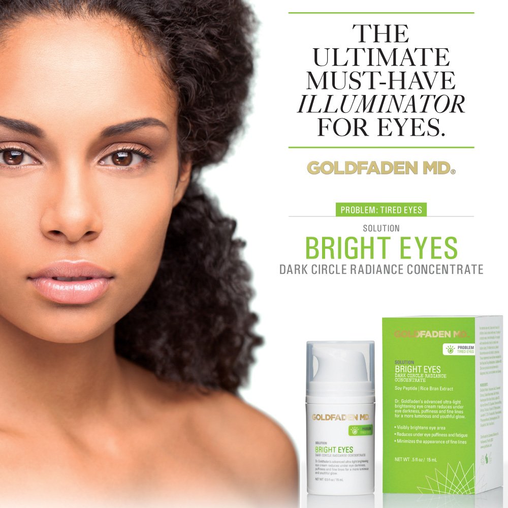 GOLDFADEN MD Bright Eyes application under-eye shows gentle application to reduce puffiness.