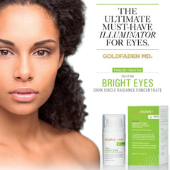 GOLDFADEN MD Bright Eyes application under-eye shows gentle application to reduce puffiness.