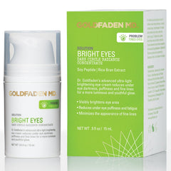 GOLDFADEN MD Bright Eyes concentrate tube close-up may brighten the under-eye area.