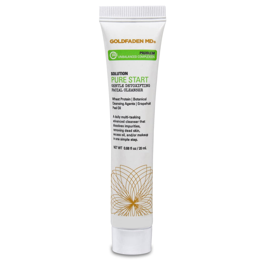 GOLDFADEN MD Pure Start Gentle Cleanser bottle with grapefruit oil for detoxifying cleanse.