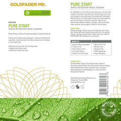 GOLDFADEN MD Pure Start packaging emphasizing recyclable materials and dermatologist-inspired care.