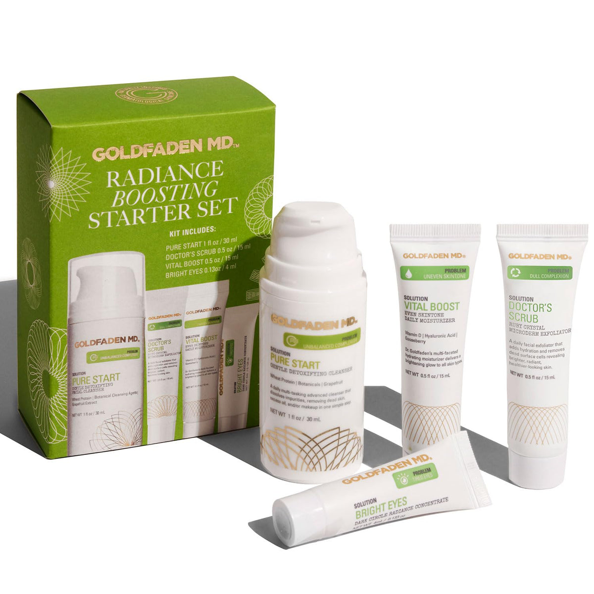 Goldfaden MD Radiance Starter Set bottle for daily brightening routine