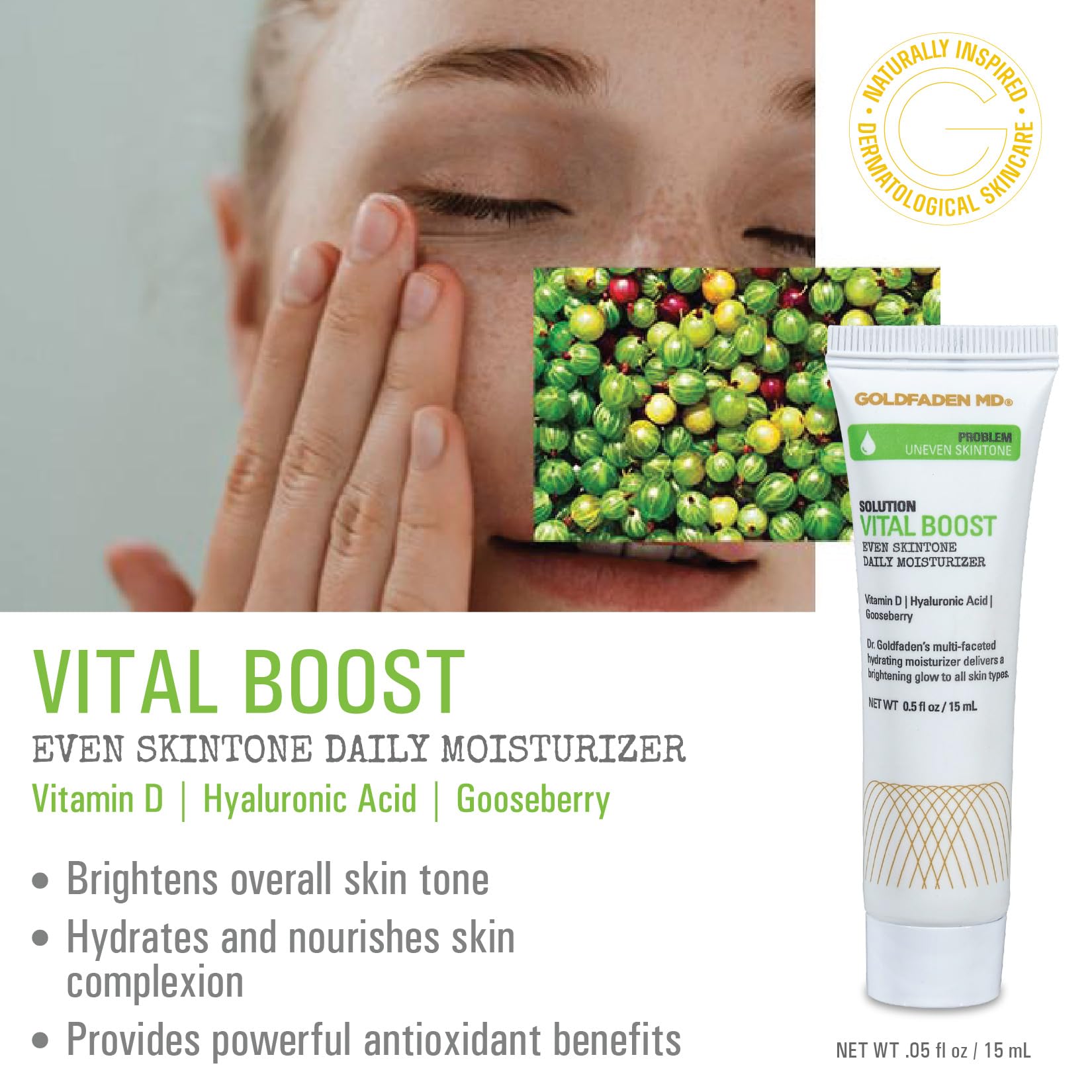 Vital Boost moisturizer image delivering hydration with red tea and gooseberry