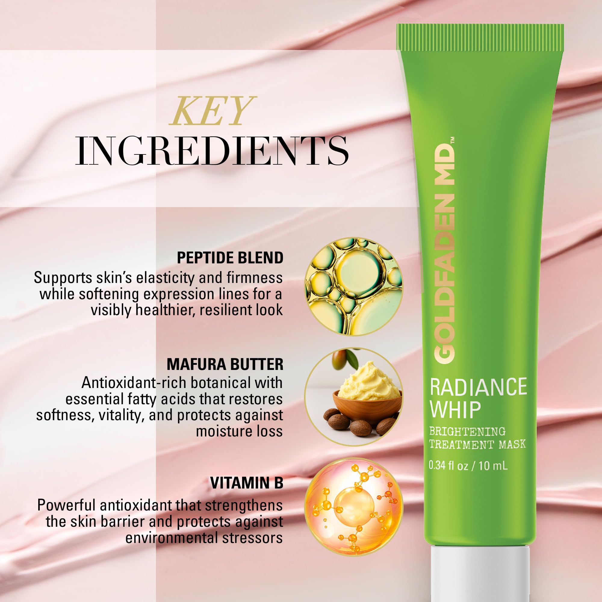 Applying Radiance Whip to skin for nourished, hydrated radiance.