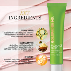 Applying Radiance Whip to skin for nourished, hydrated radiance.