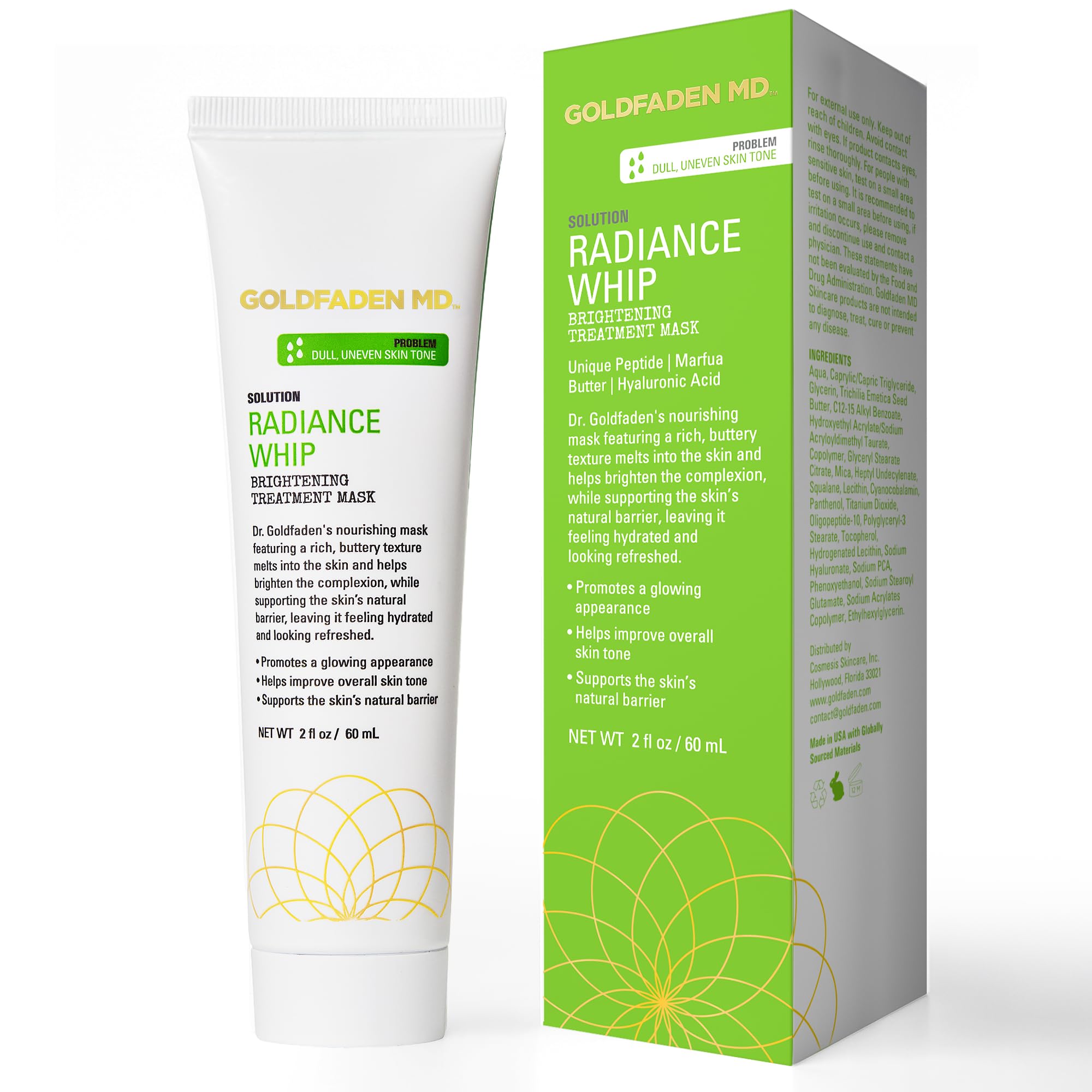 GOLDFADEN MD Radiance Whip mask jar close-up showing creamy texture for instant hydration