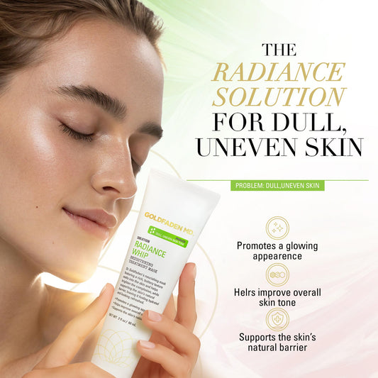 GOLDFADEN MD Radiance Whip mask texture spread demonstrating silky formula for even application