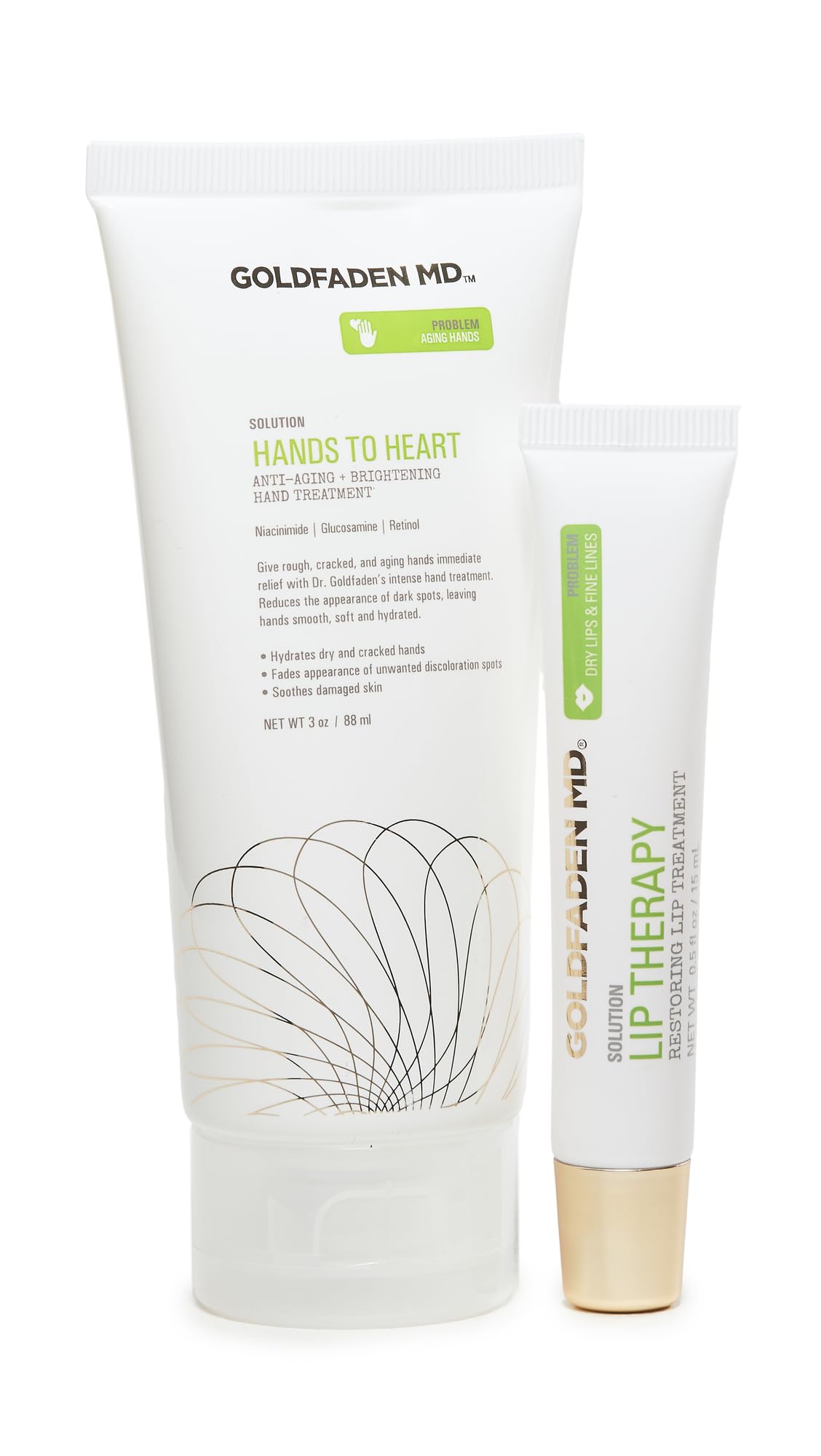Goldfaden MD Hands to Heart hand cream closeup, delivering hydrated skin.