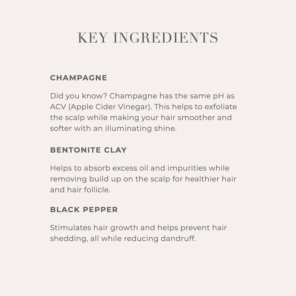 Goldie Locks Clarifying Shampoo safe for extensions during detox regimen.
