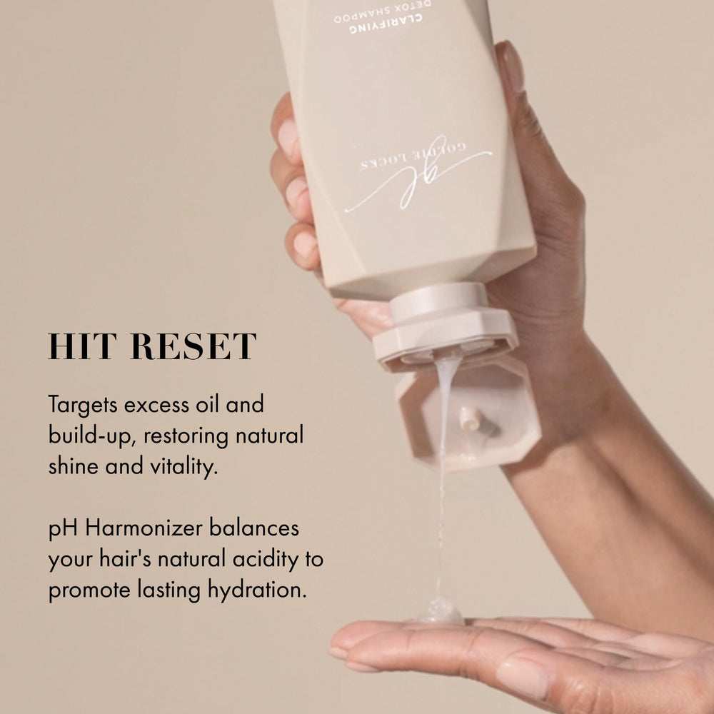 Goldie Locks Clarifying Shampoo foamy lather signals deep cleansing and softness.