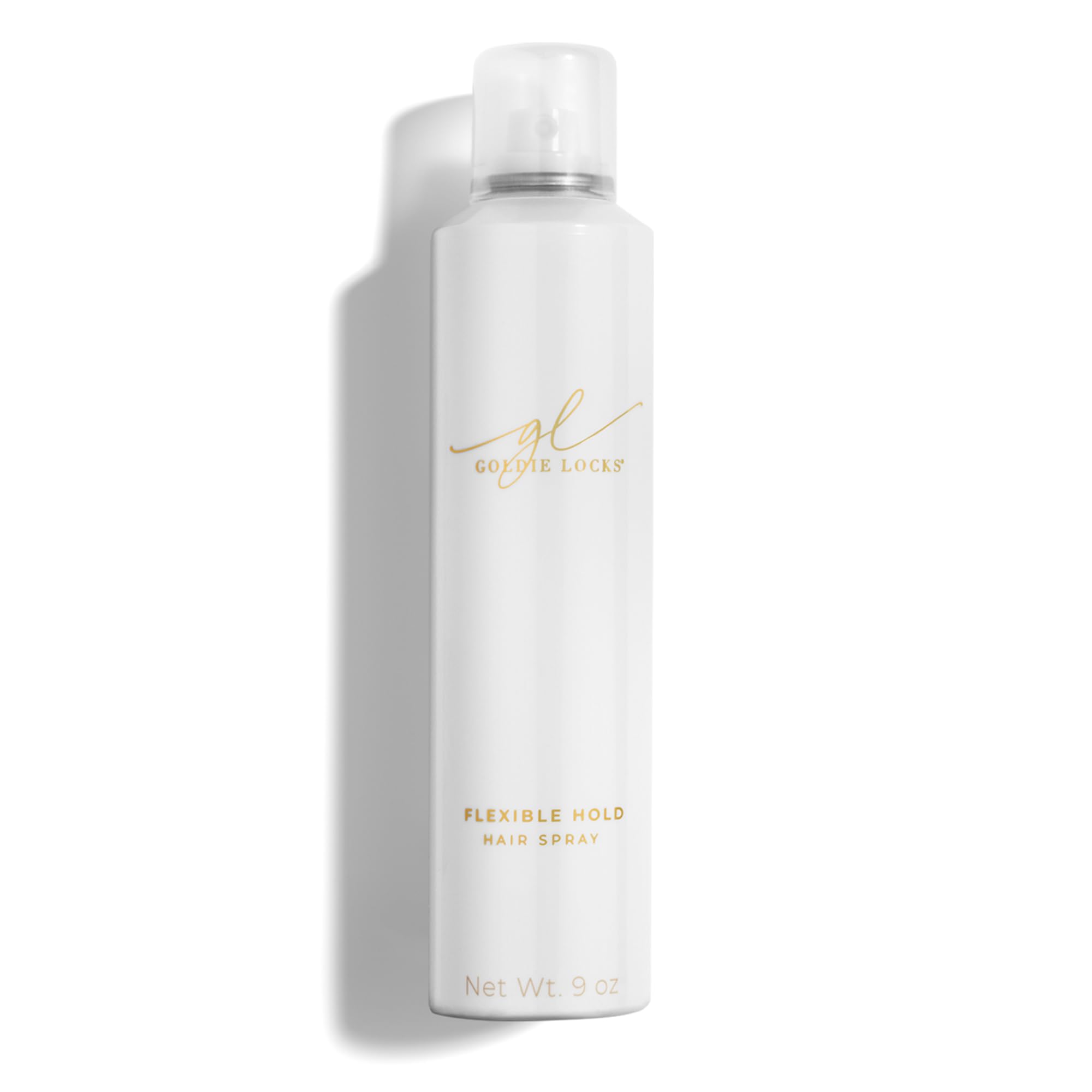 Goldie Locks hairspray bottle with lightweight, flexible hold.