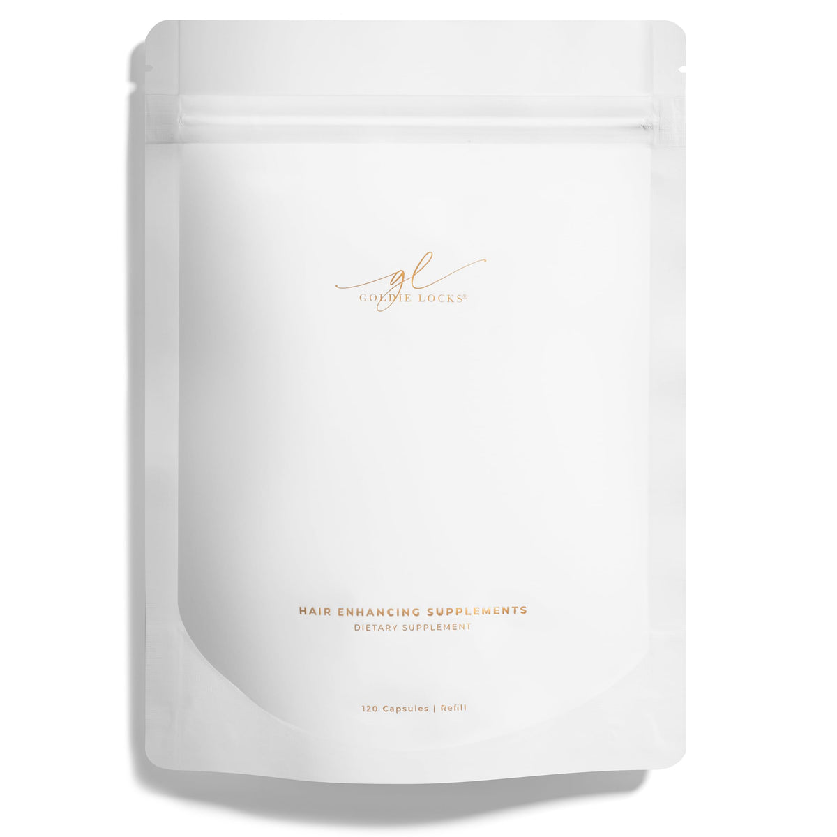 Goldie Locks hair growth supplement bottle front showing a complete nutrient blend for daily care