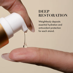 Goldie Locks Signature Serum provides frizz control for silky, lasting shine.