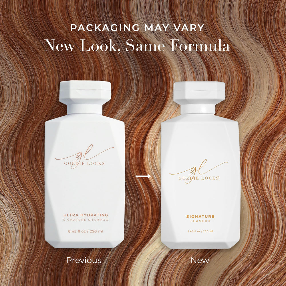 Goldie Locks Ultra Hydrating Shampoo label closeup notes sulfate-free and color-safe benefits.